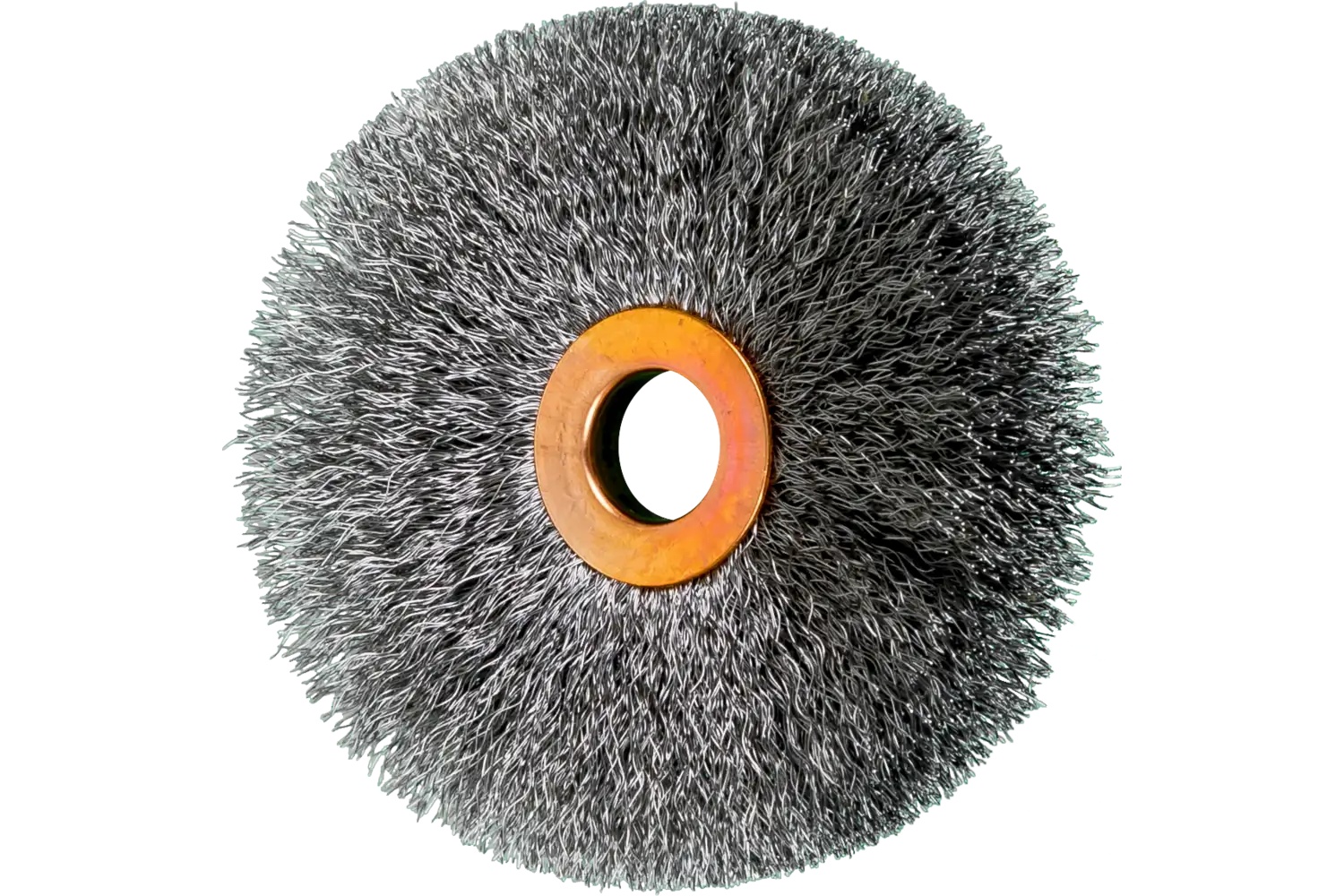 Picture of Pferd Tube Center Wire Wheel Brush 3" Dia. .006 Carbon Steel 1/2" Arbor